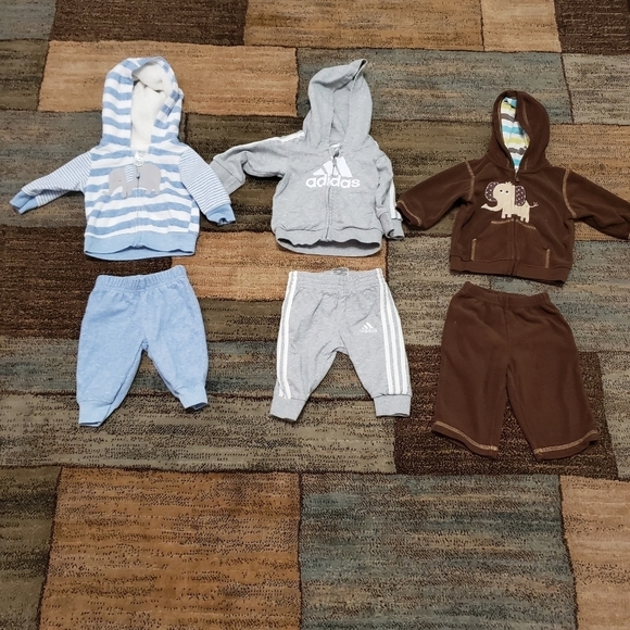 Baby boys size 3 months matching jackets and pants bundle of 3 outfits, 6 items - Picture 1 of 6